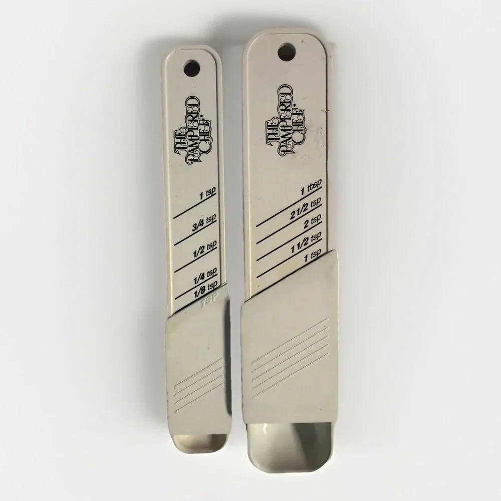 Two Pampered Chef Adjustable Measuring Spoons‎ USA Made